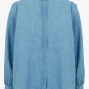 EYMELINE - Spijkerblouse Linnen/katoenblend | Blauw
