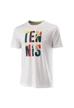 Wilson Stacked Tech - T-Shirt Print - Weiss Mehrfarbig