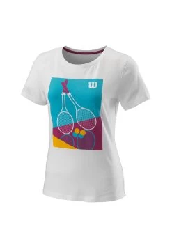 Wilson Racket Duo Tech - T-Shirt Print - Weiss Mehrfarbig